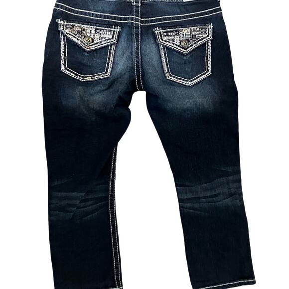 Maurice's Blue Capris with Decorative Stitching and Bling (Size 5/6) - Picture 3 of 11